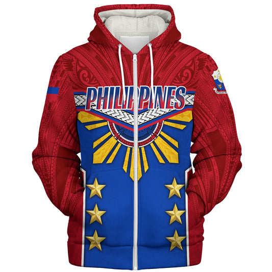 Philippines Filipinos Sherpa Hoodie Half-Up Style Flag