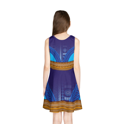 Fiji Girls Sleeveless Sundress Fijian Tapa Patterns
