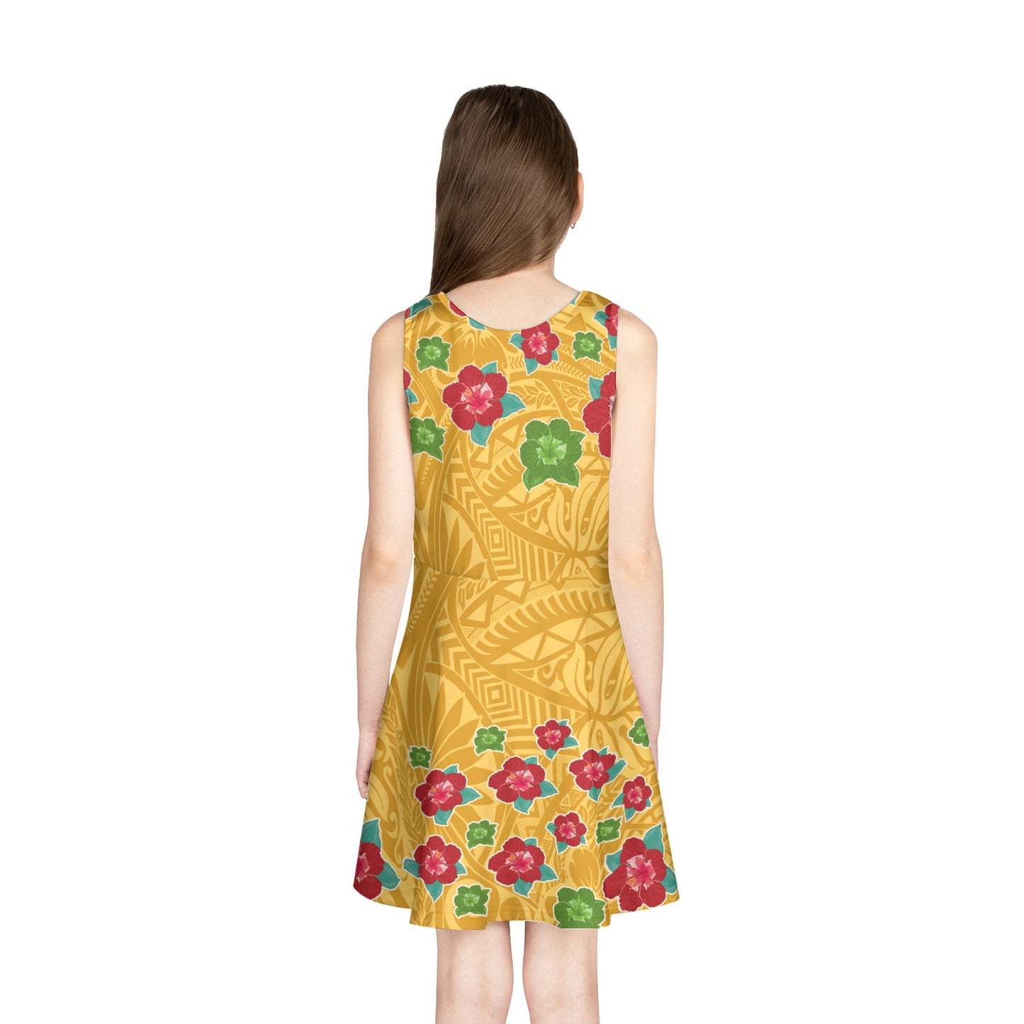Hawaii Girls Sleeveless Sundress Hibiscus Flowers