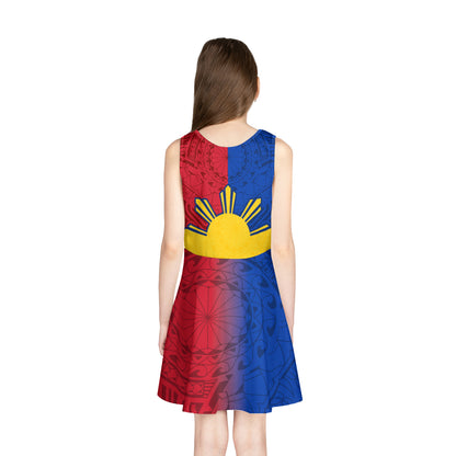 Philippines Filipinos Girls Sleeveless Sundress Sun With Map