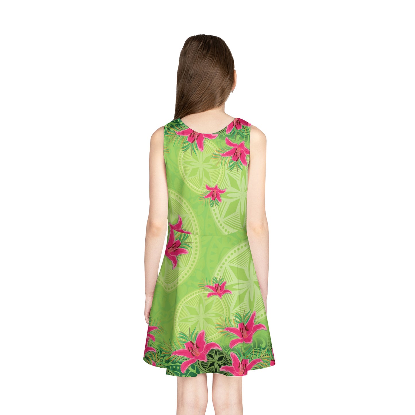 Hawaii Girls Sleeveless Sundress Lily Flowers