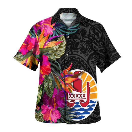 Tahiti Hawaiian Shirt Polynesian Hibiscus Pattern