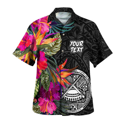American Samoa Hawaiian Shirt Polynesian Hibiscus Pattern