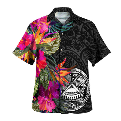 American Samoa Hawaiian Shirt Polynesian Hibiscus Pattern