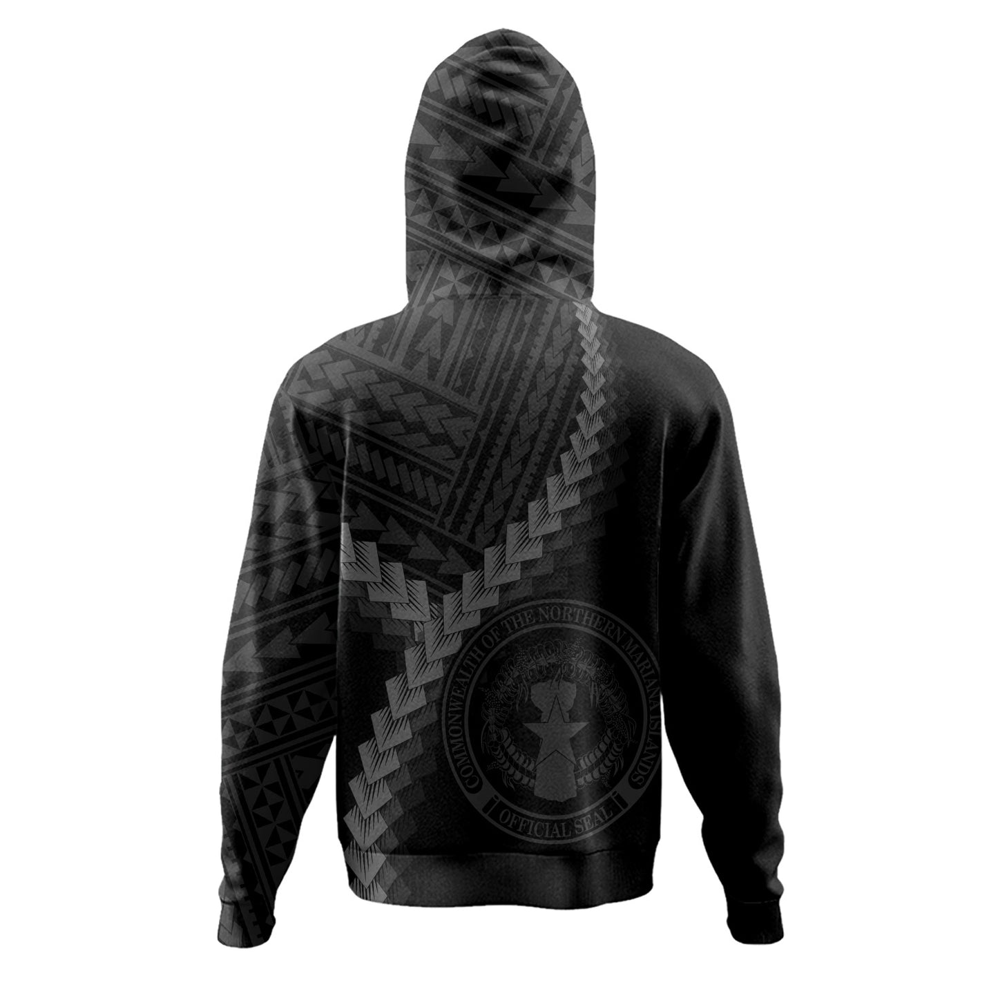 Northern Mariana Islands Hoodie Coat Of Arm Polynesian Tattoo Style