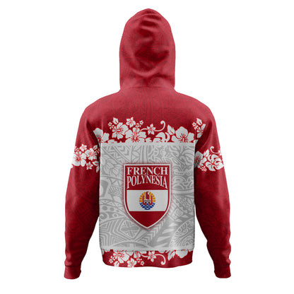 French Polynesia Hoodie Seal With Plumeria Flowers Polynesia Patterns