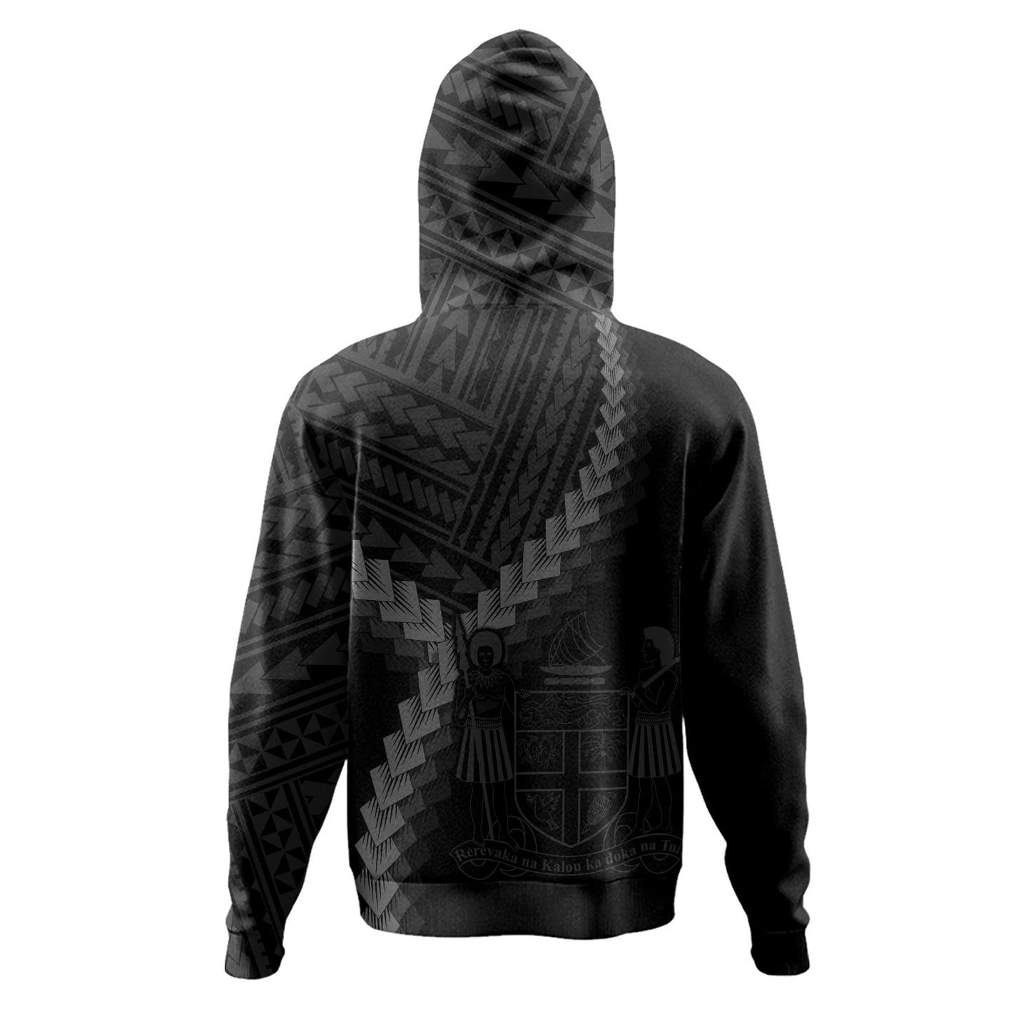 Fiji Hoodie Coat Of Arm Polynesian Tattoo Style