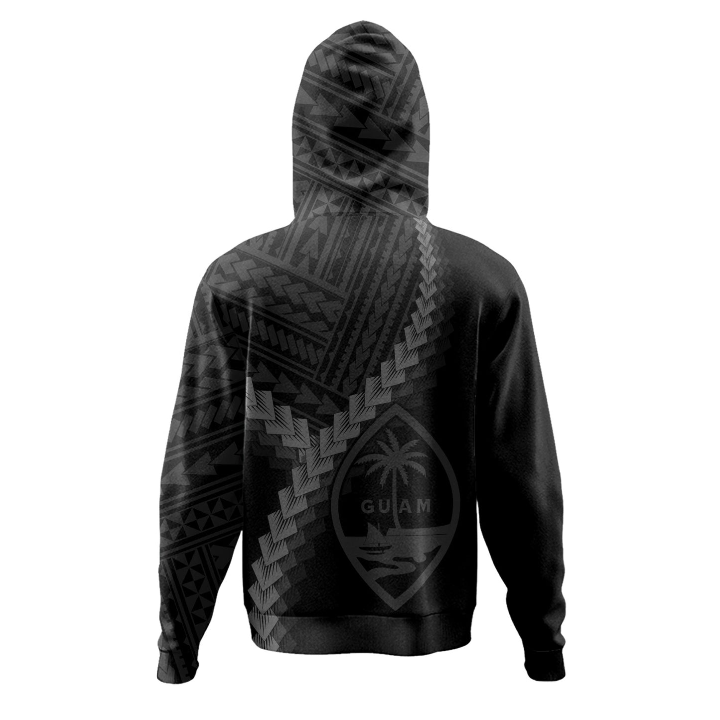 Guam Hoodie Coat Of Arm Polynesian Tattoo Style