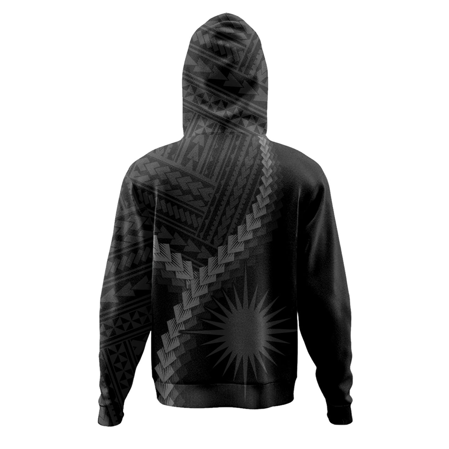 Marshall Islands Hoodie Coat Of Arm Polynesian Tattoo Style