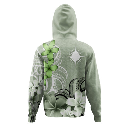 Marshall Islands Hoodie Custom Personalised Floral Spirit Sage Green