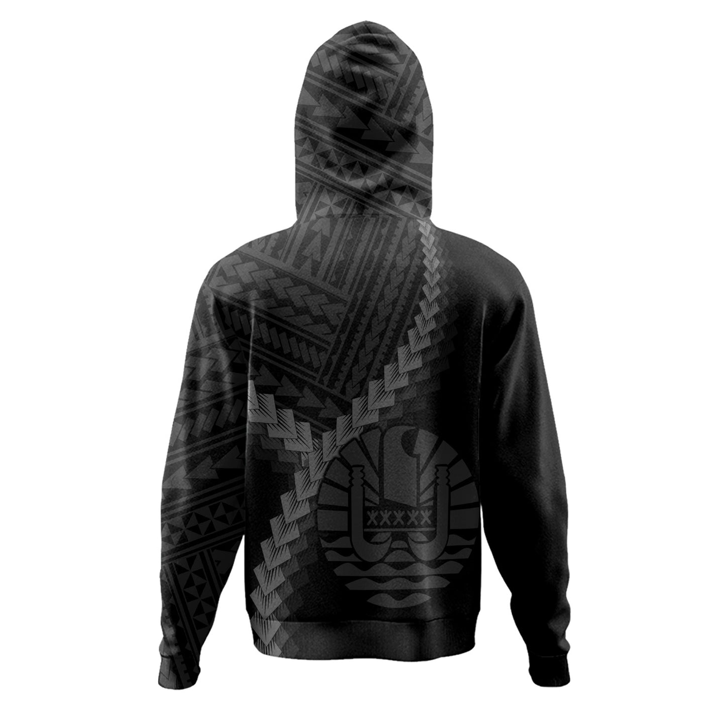 Tahiti Hoodie Coat Of Arm Polynesian Tattoo Style