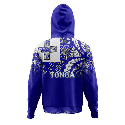Tonga Hoodie Tonga Blue Color With Traditional Patterns
