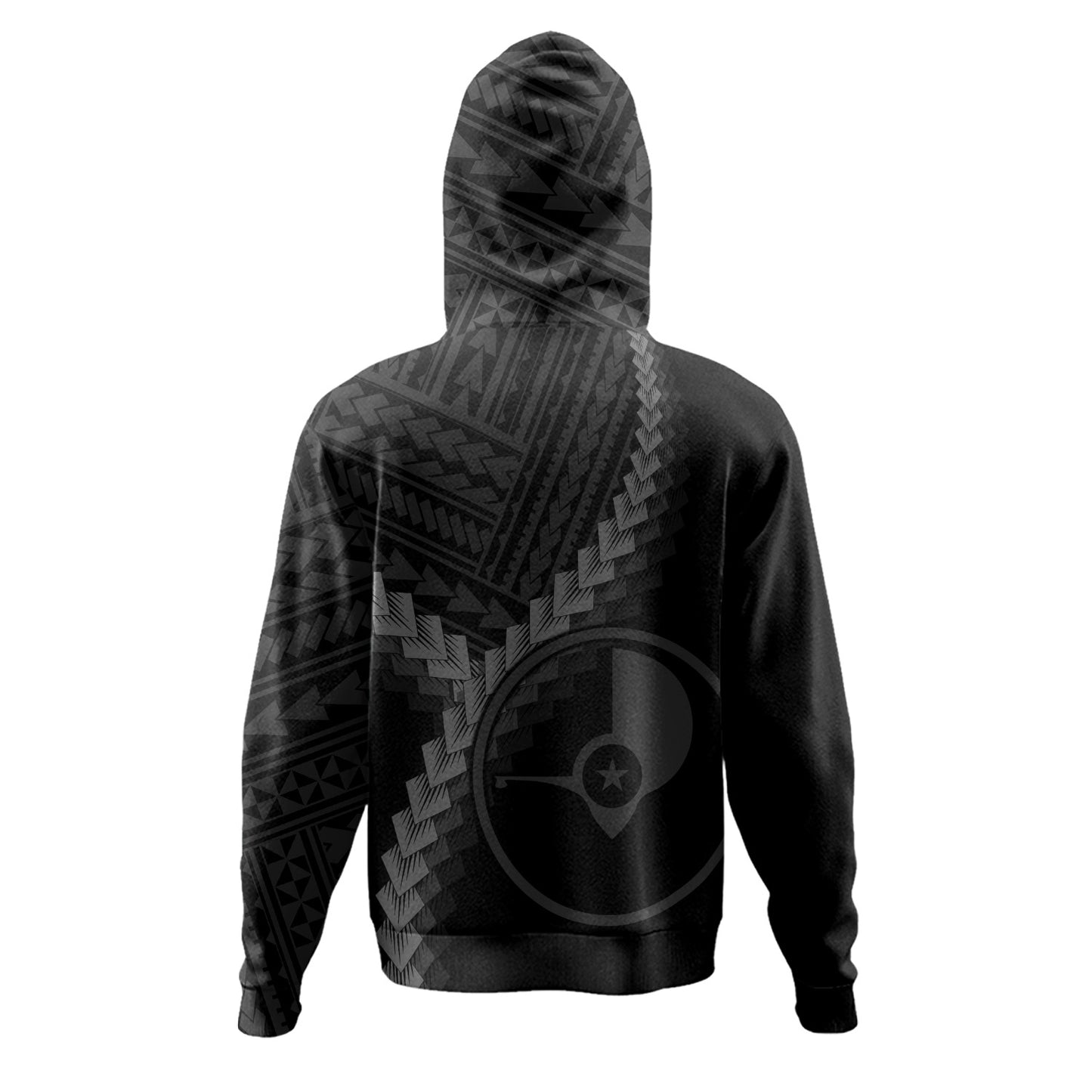 Yap State Hoodie Coat Of Arm Polynesian Tattoo Style