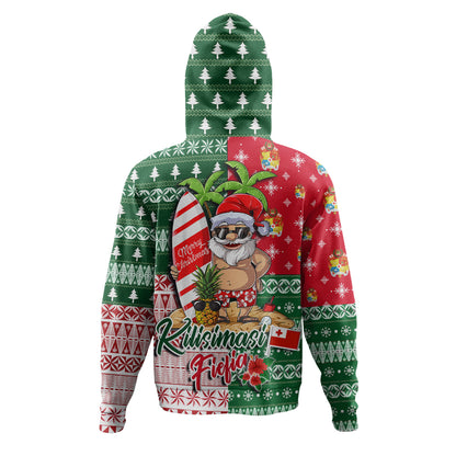 Tonga Hoodie Kilisimasi Fiefia Tropical Xmas Patterns