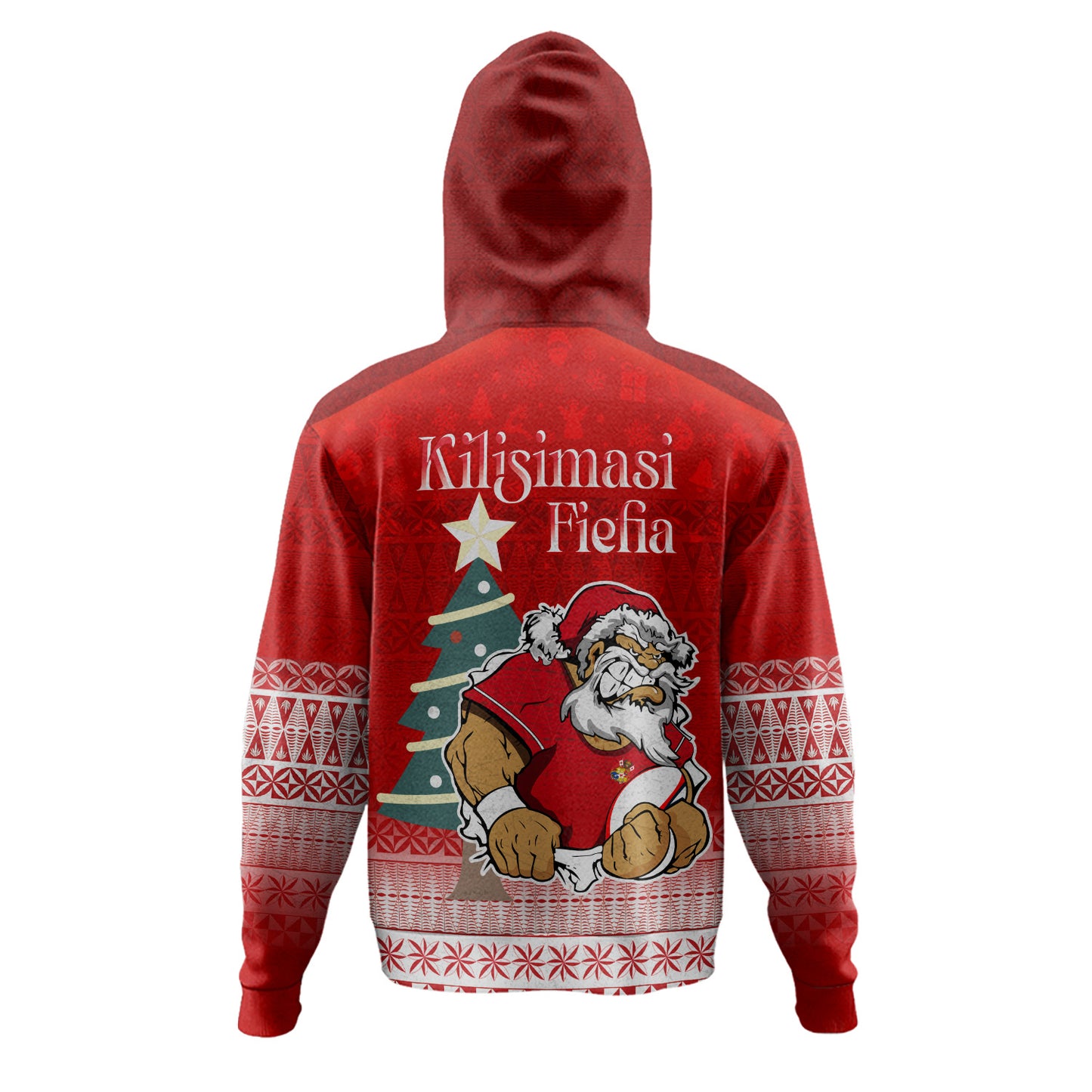 Tonga Hoodie Kilisimasi Fiefia Rugby Santa Style