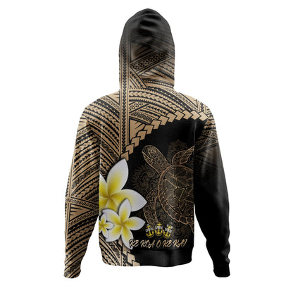 Ke Koa O Ke Kai Custom Personalised Hoodie Plumeria Sea Turtle Tattoo Tribal Design