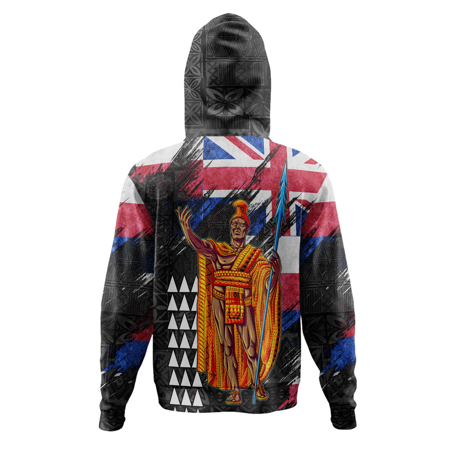 Hawaii Hoodie Hawaii King Grunge Style Color Flag Style