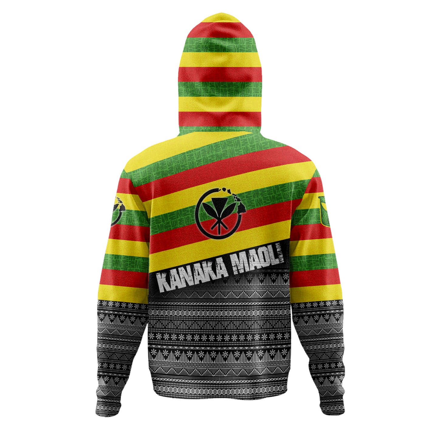 Hawaii Hoodie Kanaka Maoli Flag Polynesian Tribal Patterns Grunge Style