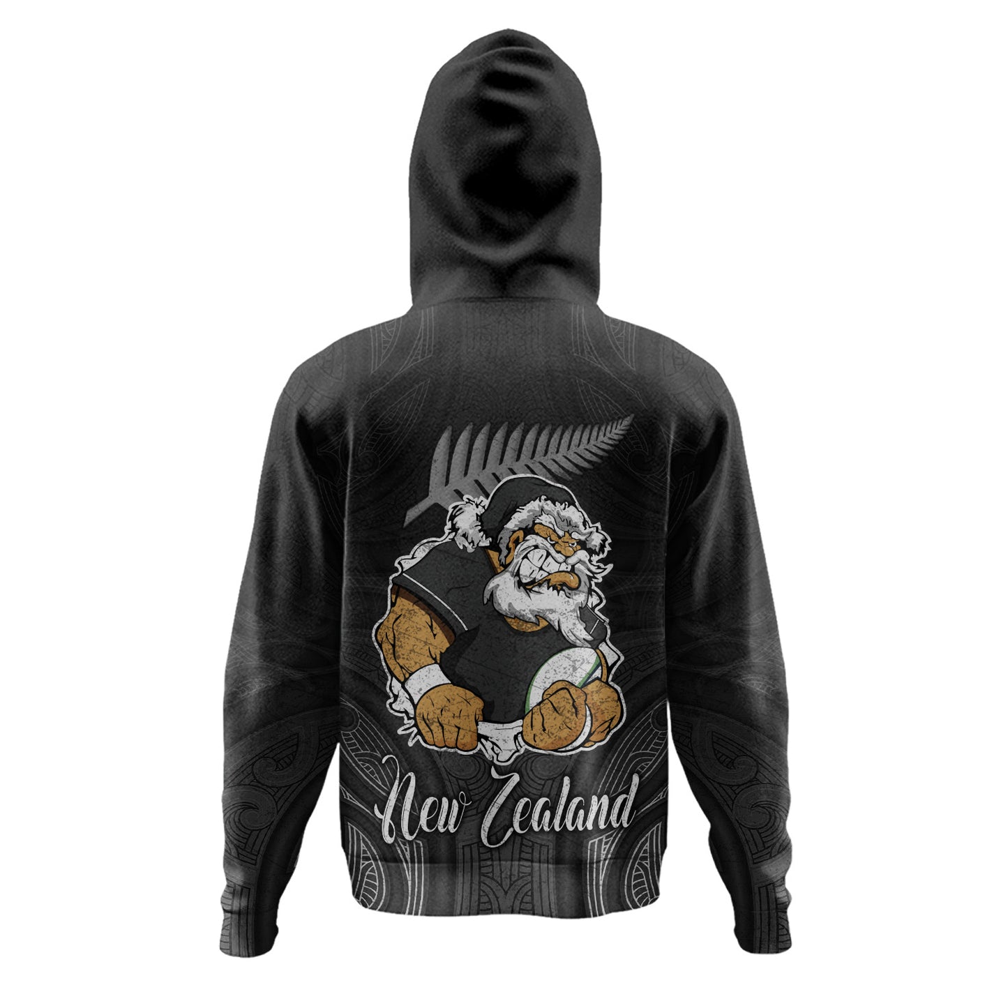 New Zealand Hoodie Hari Kirihimete Rugby Santa Style