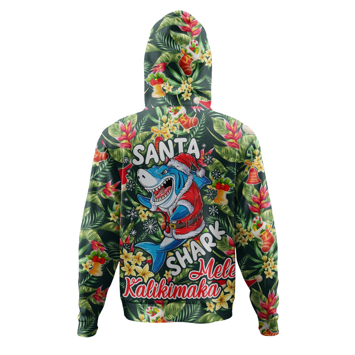 Hawaii Hoodie Mele Kalikimaka Santa Shark Tropical Style