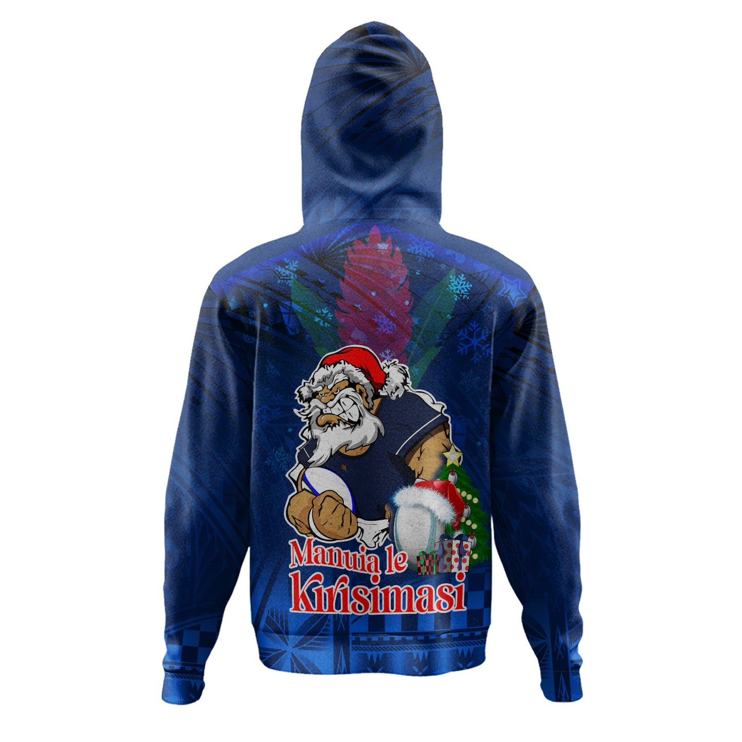Samoa Hoodie Manuia Le Kirisimasi Rugby Santa Style
