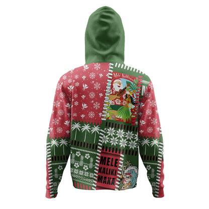 Hawaii Hoodie Santa Surfing Mele Kalikimaka Kanaka Maoli