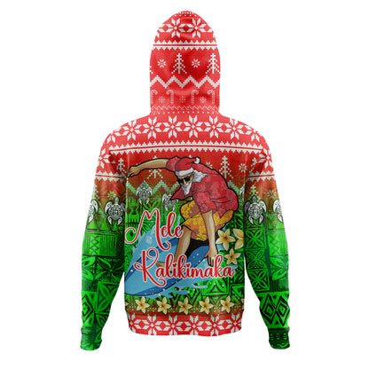 Hawaii Hoodie Santa Surfing Mele Kalikimaka Style