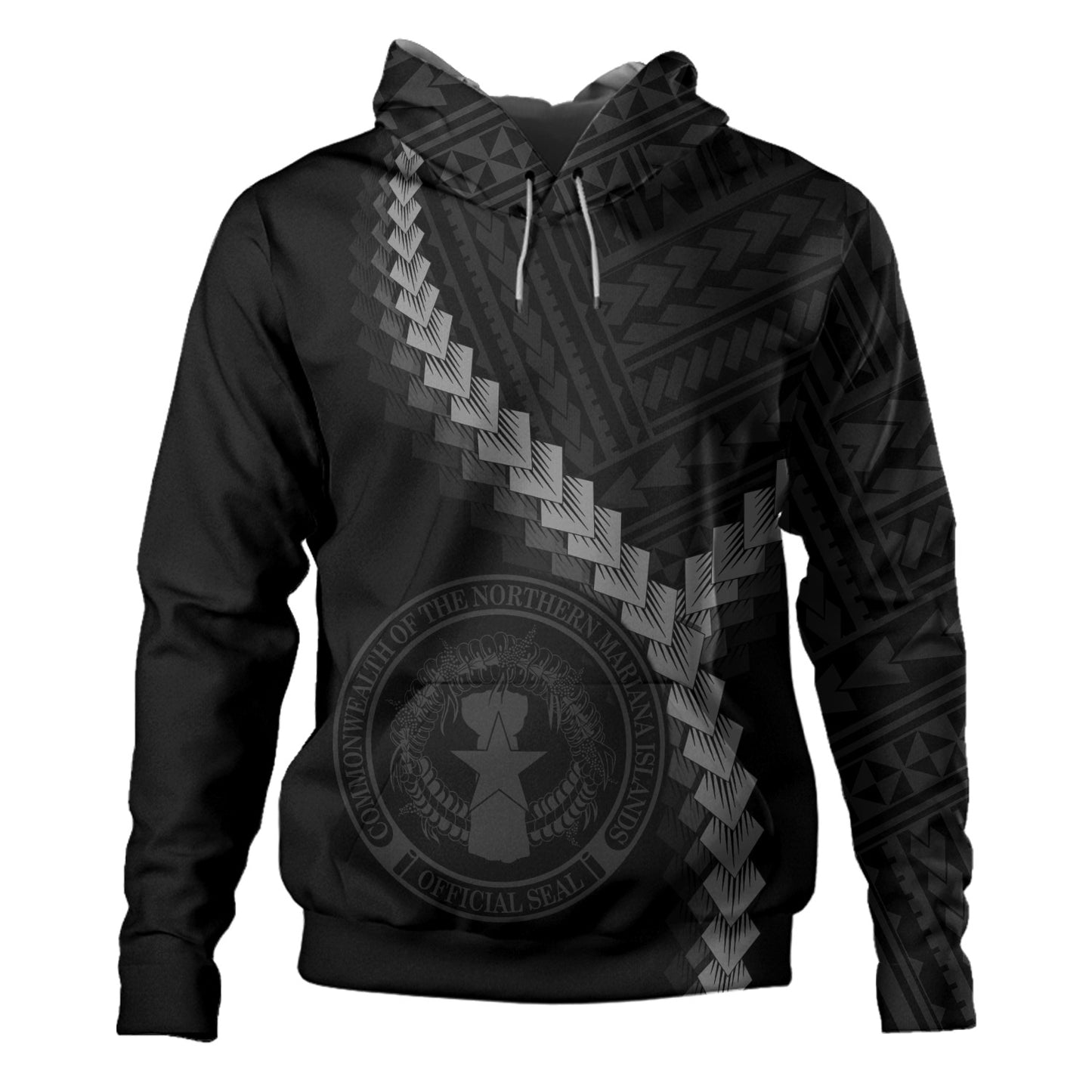 Northern Mariana Islands Hoodie Coat Of Arm Polynesian Tattoo Style