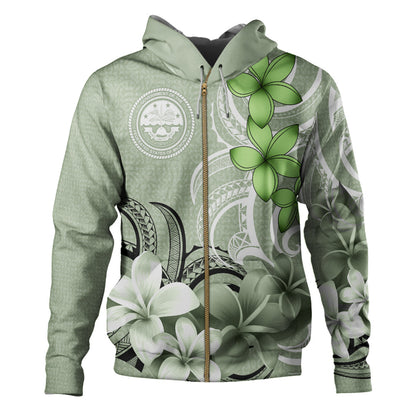 Federated States Of Micronesia Hoodie Custom Personalised Floral Spirit Sage Green