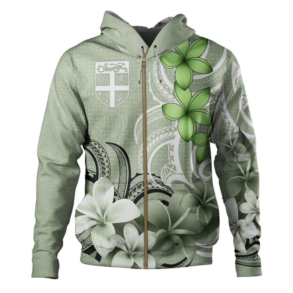 Fiji Hoodie Custom Personalised Floral Spirit Sage Green