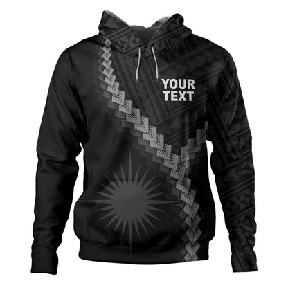 Marshall Islands Hoodie Coat Of Arm Polynesian Tattoo Style