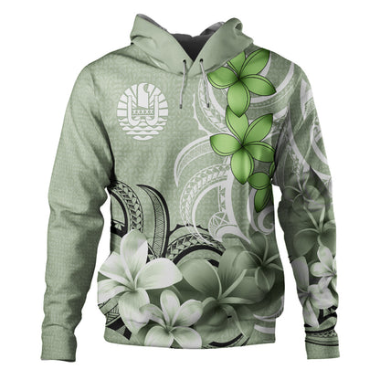 Tahiti Hoodie Custom Personalised Floral Spirit Sage Green