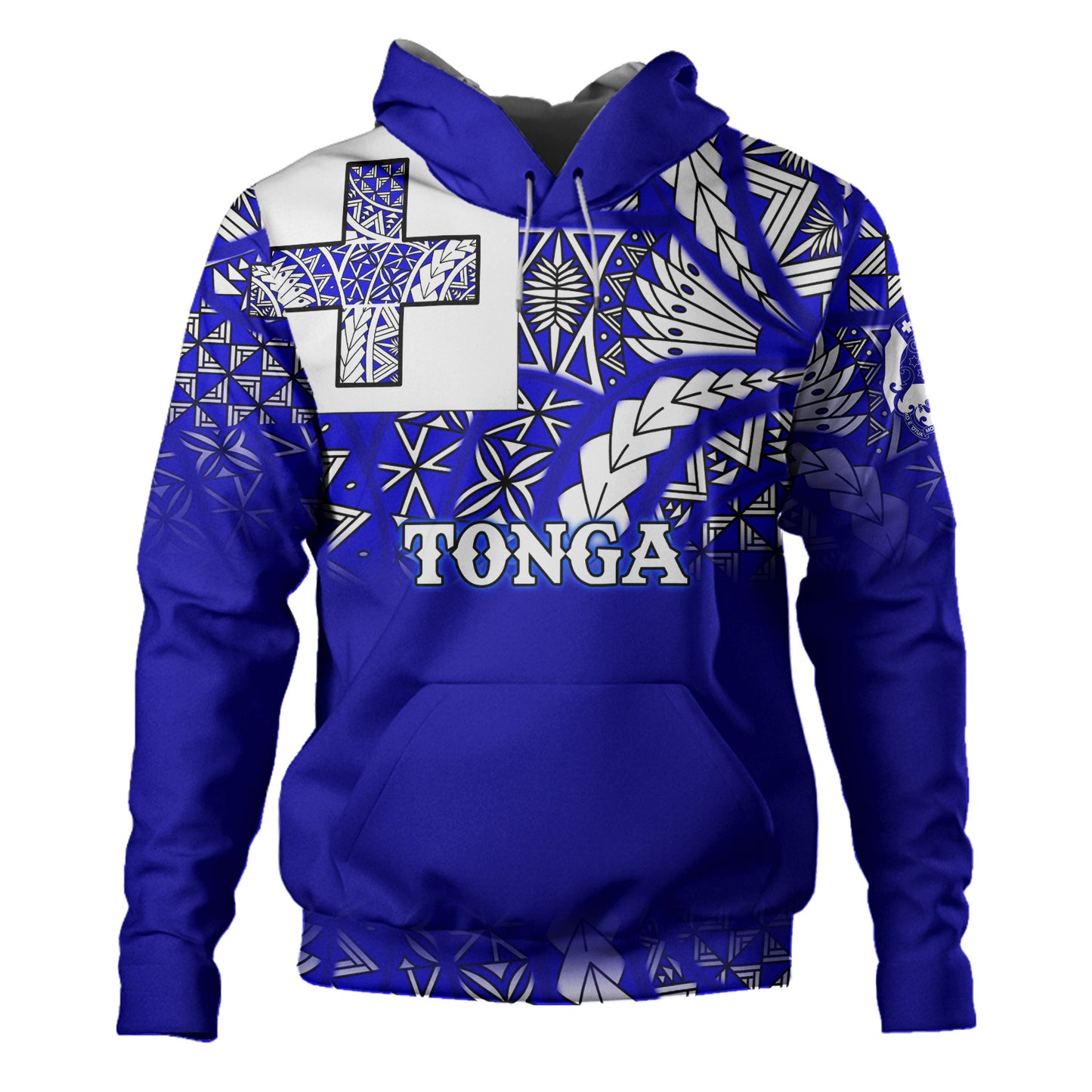 Tonga Hoodie Tonga Blue Color With Traditional Patterns