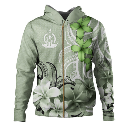 Vanuatu Hoodie Custom Personalised Floral Spirit Sage Green