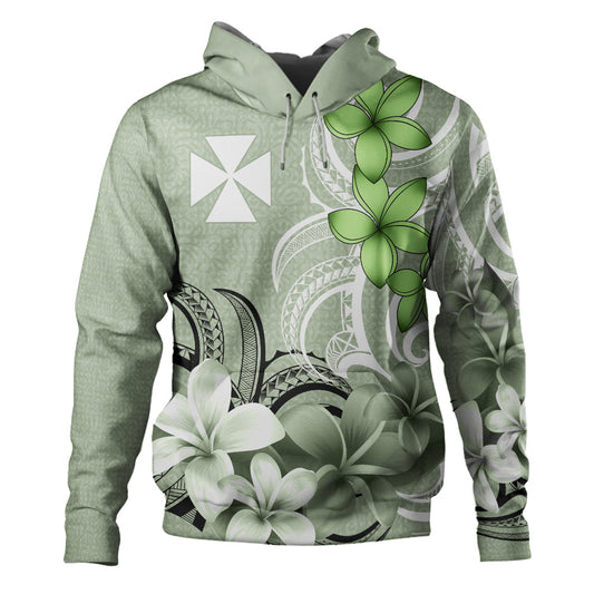 Wallis And Futuna Hoodie Custom Personalised Floral Spirit Sage Green