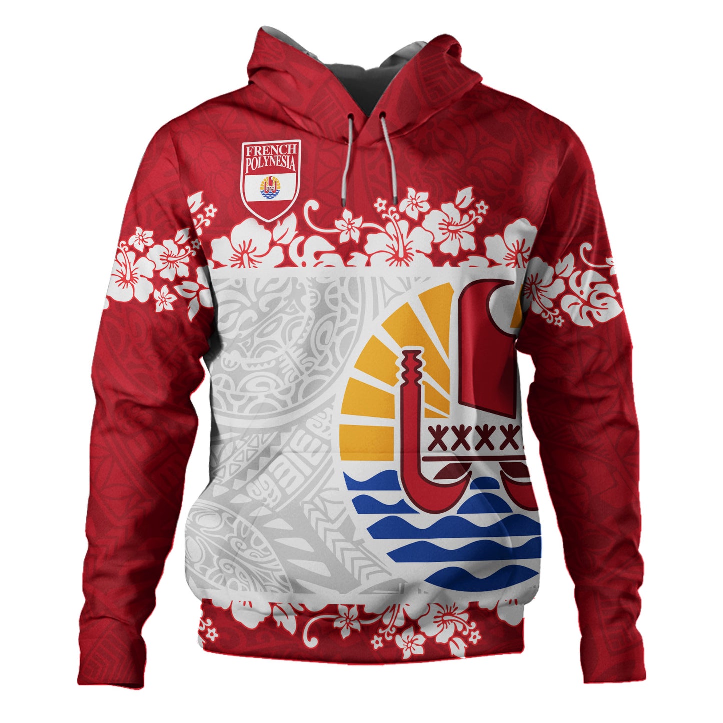 French Polynesia Hoodie Seal With Plumeria Flowers Polynesia Patterns