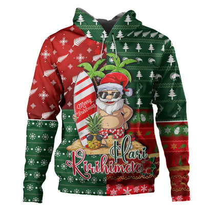 New Zealand Hoodie Maori Hari Kirihimete Tropical Xmas Patterns