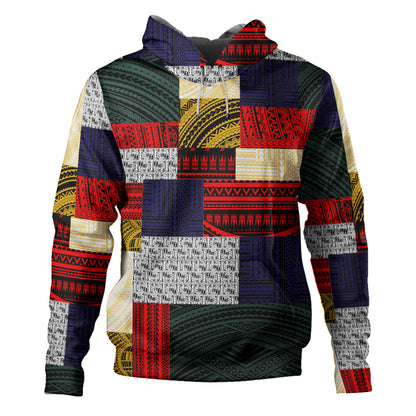 Polynesian Hoodie Retro Patchwork