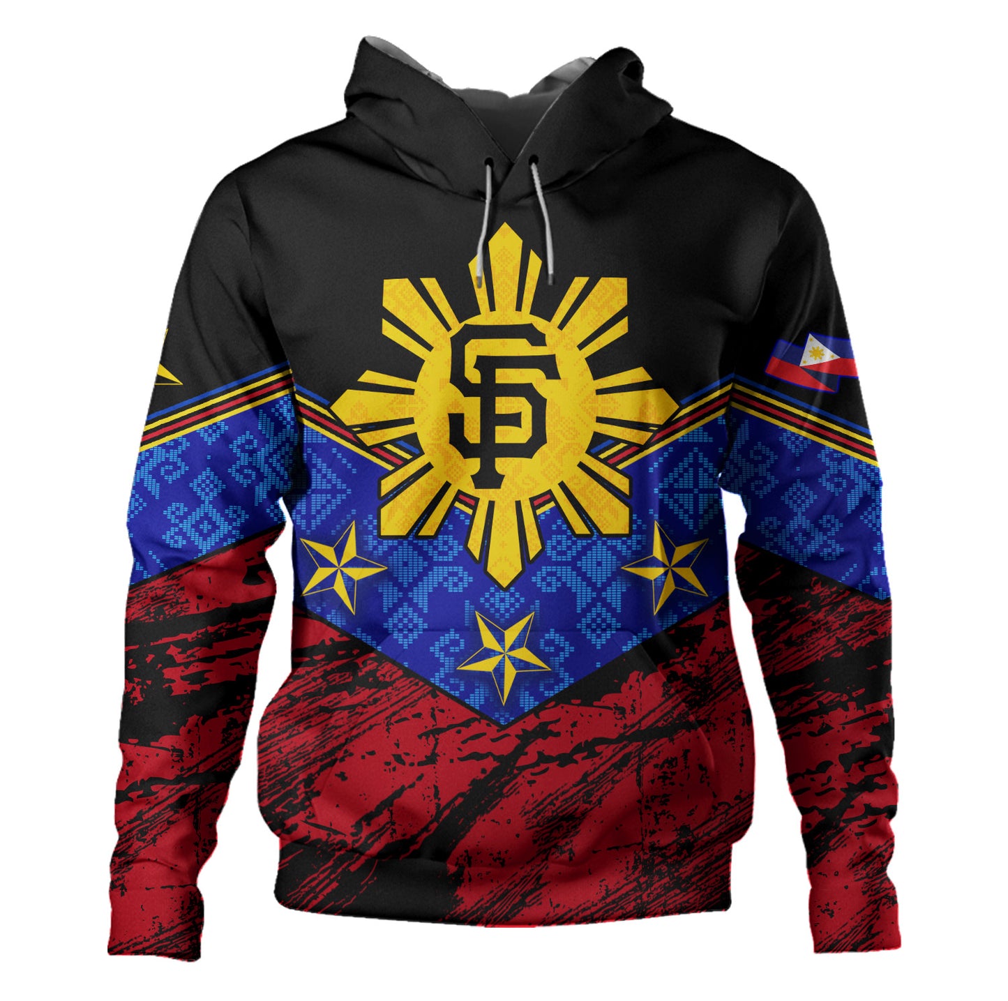 Philippines Filipinos Hoodie San Francisco Filipino Grunge Brush Stroke Style