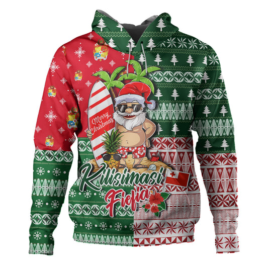 Tonga Hoodie Kilisimasi Fiefia Tropical Xmas Patterns