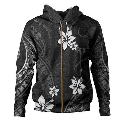 Hawaii Hoodie Polynesian Pattern Plumeria