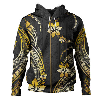Hawaii Hoodie Polynesian Pattern Plumeria