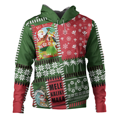 Hawaii Hoodie Santa Surfing Mele Kalikimaka Kanaka Maoli