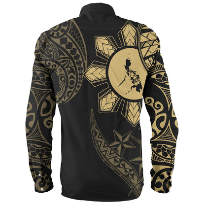 Philippines Long Sleeve Shirt Tribal Sun In My Heart Gold