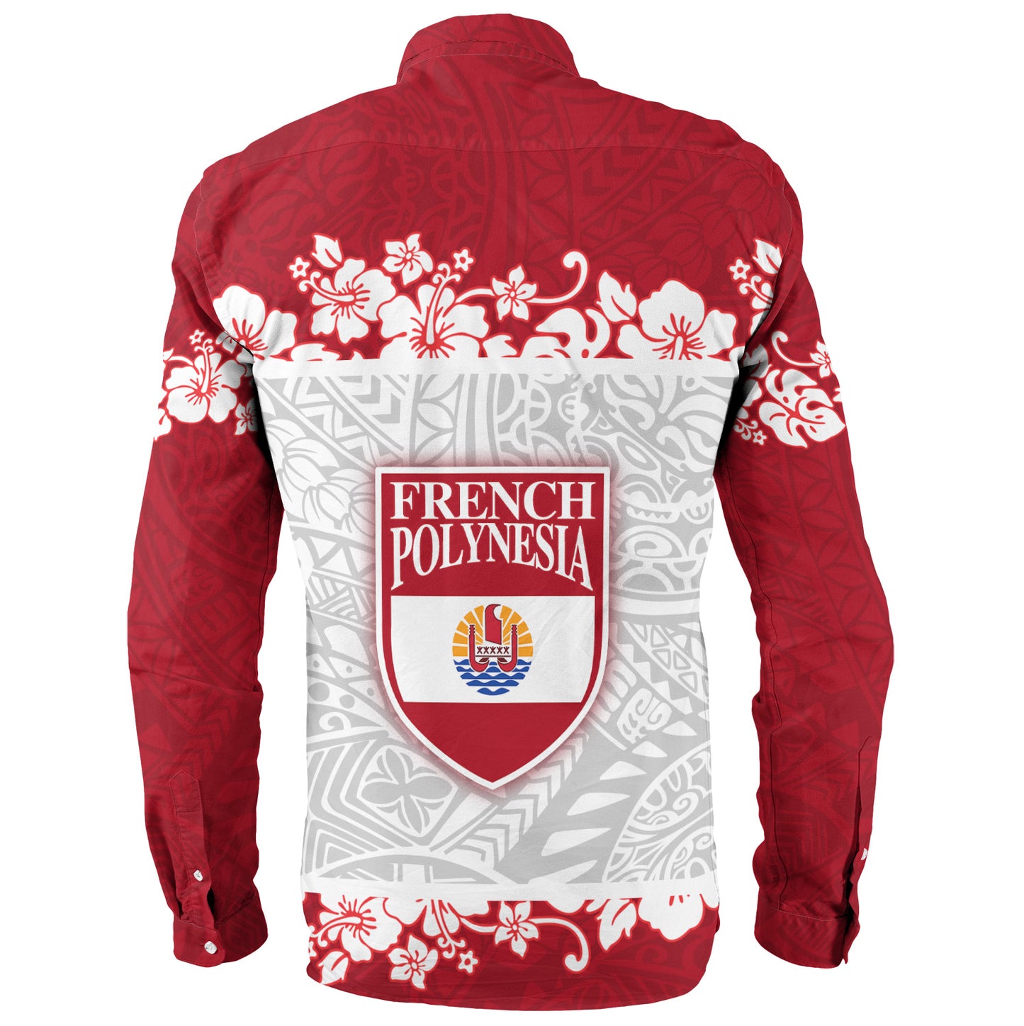 French Polynesia Long Sleeve Shirt Seal With Plumeria Flowers Polynesia Patterns