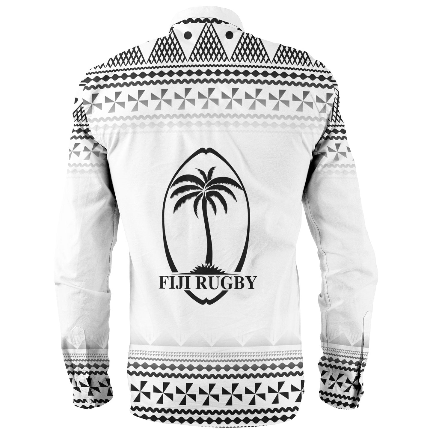 Fiji Long Sleeve Shirt Rugby Ball Tapa Patterns