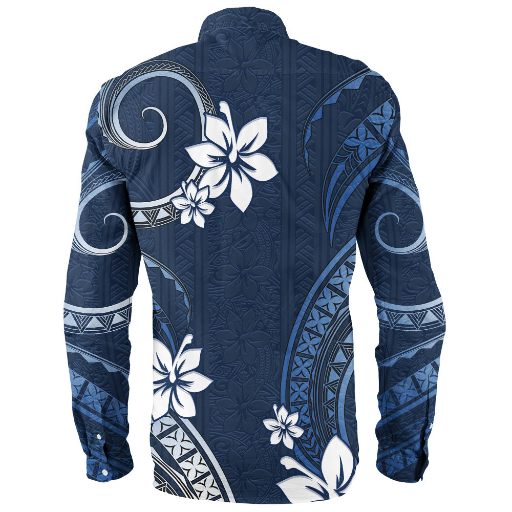 Hawaii Long Sleeve Shirt Polynesian Pattern Plumeria