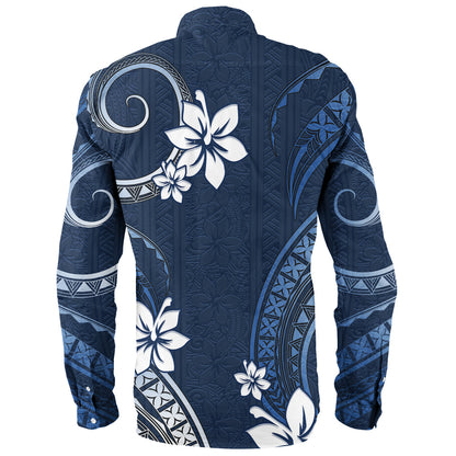 Hawaii Long Sleeve Shirt Polynesian Pattern Plumeria