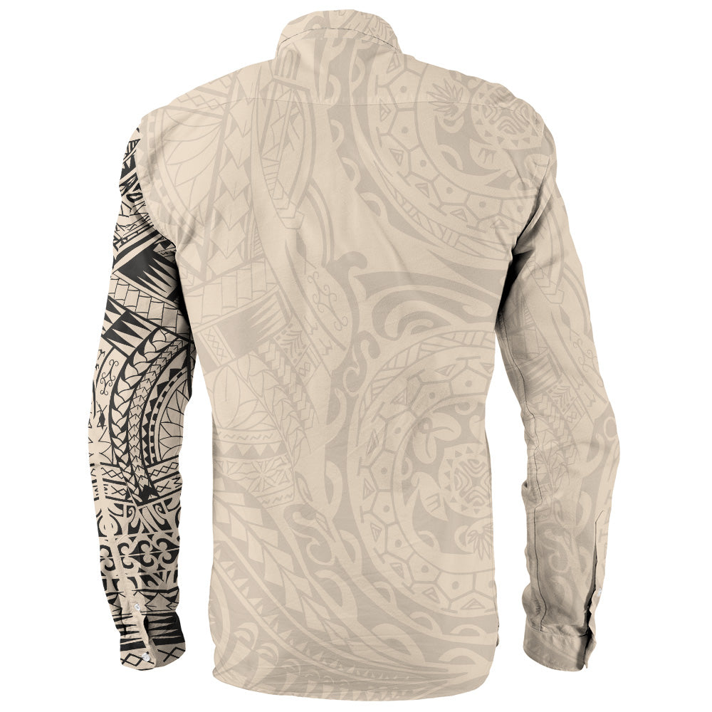 Polynesian Long Sleeve Shirt Polynesian Tattoo Style Version 2.0 Nude