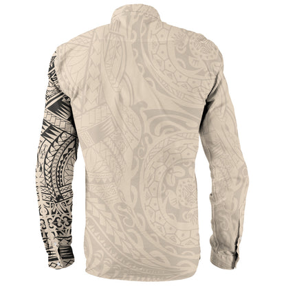 Polynesian Long Sleeve Shirt Polynesian Tattoo Style Version 2.0 Nude